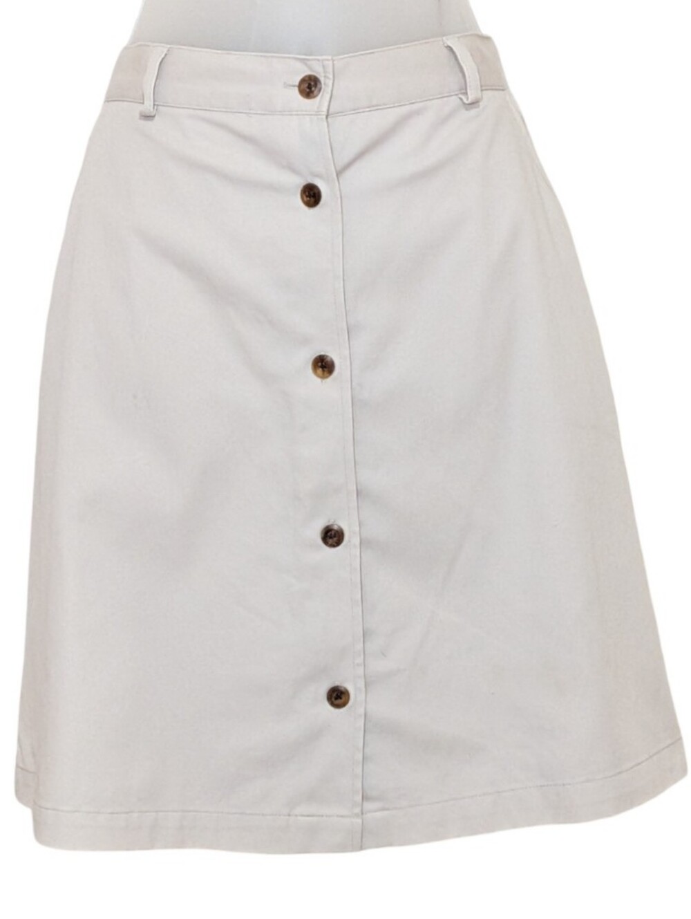 Karen Scott | Khaki Button-Front A-Line Skort | Plus Size | Shabby Chic | Preppy